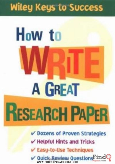 Download How To Write A Great Research Paper PDF or Ebook ePub For Free with Find Popular Books 