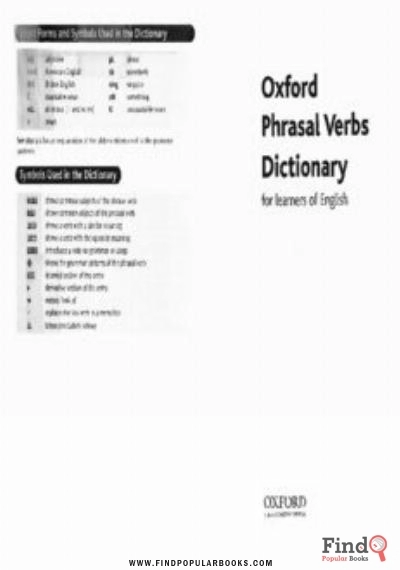 Download Oxford Phrasal Verbs Dictionary For Learners Of English PDF or Ebook ePub For Free with Find Popular Books 