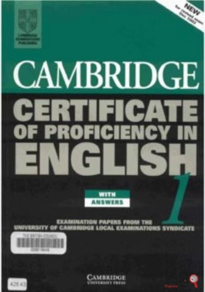 Download Cambridge Certificate Of Proficiency In English 1 Self Study Pack: Examination Papers From University PDF or Ebook ePub For Free with Find Popular Books 