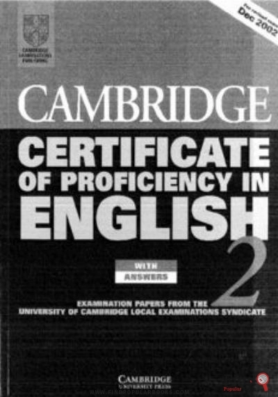 Download Cambridge Certificate Of Proficiency In English 2 Student's Book PDF or Ebook ePub For Free with Find Popular Books 