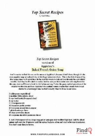Download Top Secret Recipes PDF or Ebook ePub For Free with Find Popular Books 