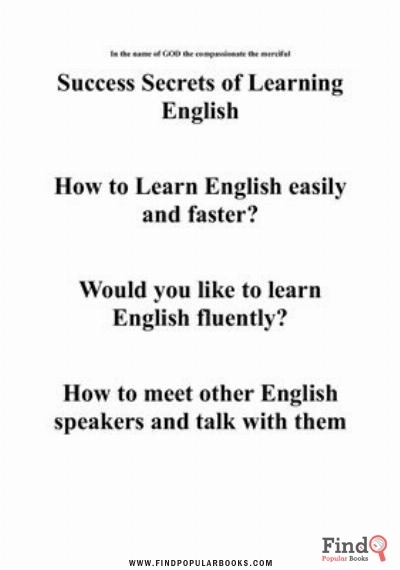 Download Success Secrets Of Learning English PDF or Ebook ePub For Free with Find Popular Books 