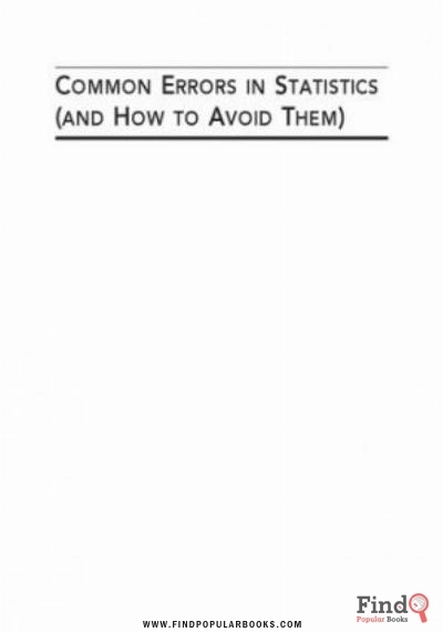 Download Common Errors In Statistics (And How To Avoid Them), Fourth Edition PDF or Ebook ePub For Free with Find Popular Books 