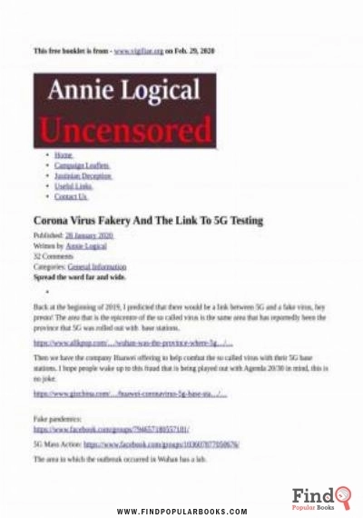 Download Corona Virus Update Feb 29, 2020 (LEAKED INFO!)[www.vigiliae.org] PDF or Ebook ePub For Free with Find Popular Books 