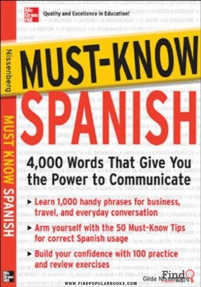 Download Must Know Spanish: Essential Words For A Successful Vocabulary PDF or Ebook ePub For Free with Find Popular Books 