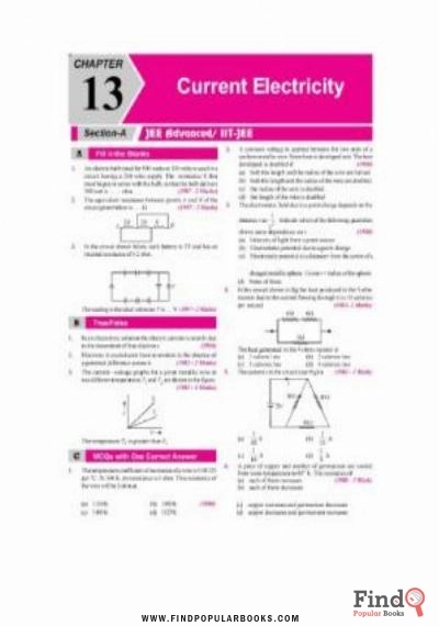 Download Current Electricity Electrical Circuits IIT JEE Chapterwise Solution 1978 To 2017 AIEEE IIT JEE Main Included PDF or Ebook ePub For Free with Find Popular Books 