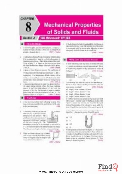 Download Mechanical Properties Of Solids And Fluids IIT JEE Chapter Wise Solution 1978 To 2017 Along With AIEEE IIT JEE Main PDF or Ebook ePub For Free with Find Popular Books 