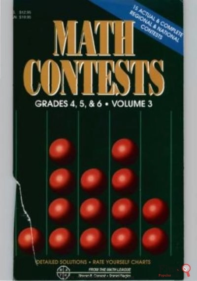 Download Math Contests, Grades 4,5 & 6, Vol. 3  School Years 1991 92 Through 1995 96 PDF or Ebook ePub For Free with Find Popular Books 