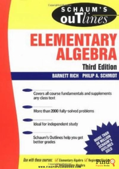 Download Schaum's Outline Of Elementary Algebra (Schaum's Outline Series) PDF or Ebook ePub For Free with Find Popular Books 