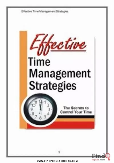 Download Effective Time Management Strategies PDF or Ebook ePub For Free with Find Popular Books 