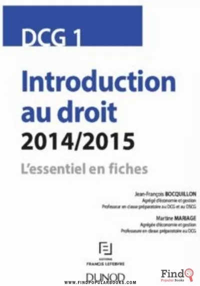 Download DCG 1 - Introduction Au Droit - 2014/2015 - L’essentiel En Fiches PDF or Ebook ePub For Free with Find Popular Books 